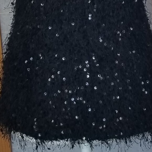 Zara Black Sequined Bustier Top Strapless Button Front Stretch Size Medium - Picture 7 of 14